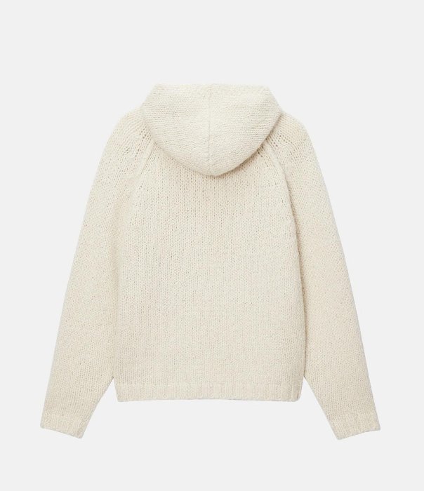 トップス STUSSY CHUNKY KNIT ZIP HOODIE M Stussy Chunky Knit Zip Hoodie Fossil Men's - FW24 - US