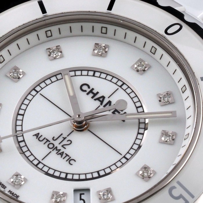CHANEL 香奈兒 J12 H1629 經典12顆鑽 38mm 白陶瓷機械女錶 小香 自動上鍊 | Yahoo拍賣