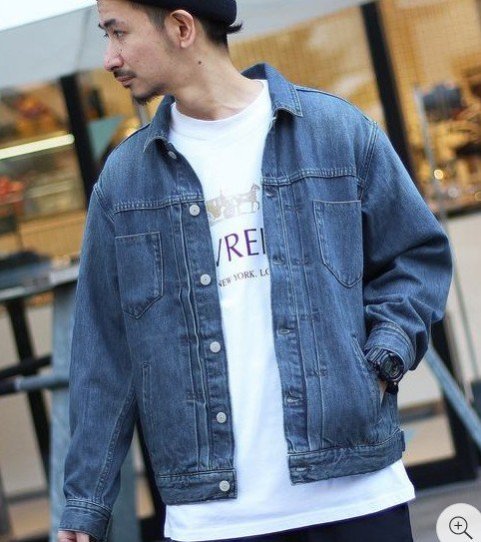 日牌 JOURNAL STANDARD 牛仔 寬肩 口袋 夾克 硬挺 外套 水洗藍 BEAMS,UR,LEVIS