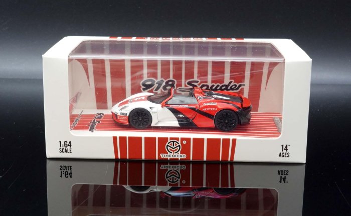 M.A.S.H】現貨特價Timemicro 1/64 Porsche 918 Spyder 紅白塗裝| Yahoo拍賣