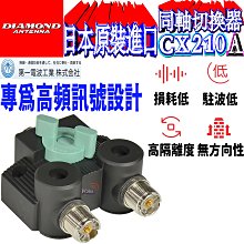 ☆波霸無線☆日本原裝進口DIAMOND CX210A同軸切換器無線電一入二出分配