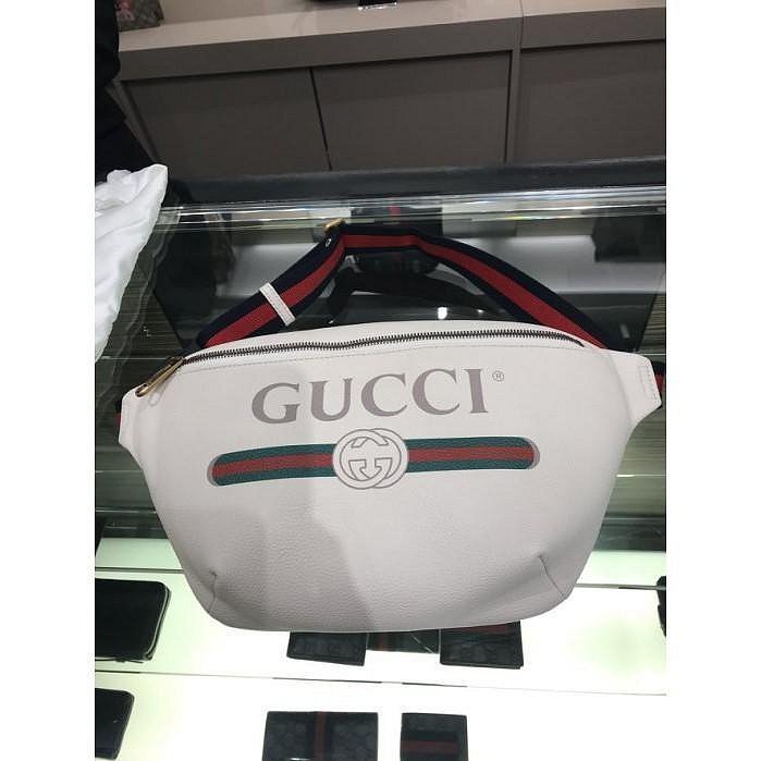 Gucci 古馳 493869 Print belt Bag 腰包 白色 現貨