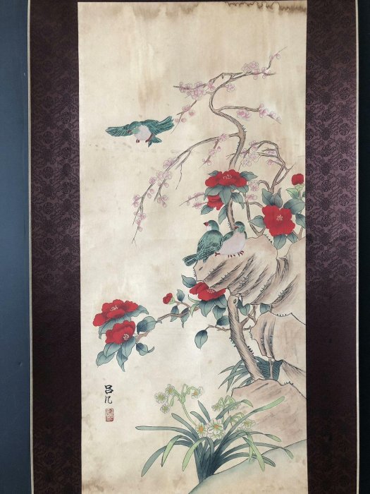 呂紀風格嚴選古董級花鳥字畫，純手工藝術珍品Js20 呂紀字畫花鳥紙本
