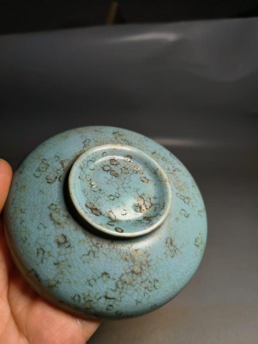 北宋張公巷汝窯平底洗，天青釉精品汝瓷，清凉寺