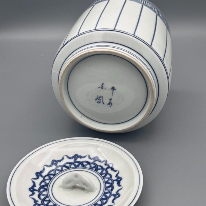水指NO.073 【日本回流臻品】平安白鳳作清水燒青花水指煎茶道具核心