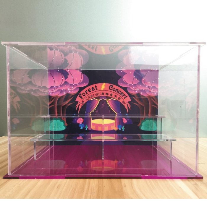 下殺 labubu森林音樂會盲盒展示盒拉布布泡泡瑪特popmart展示盒 模型盒