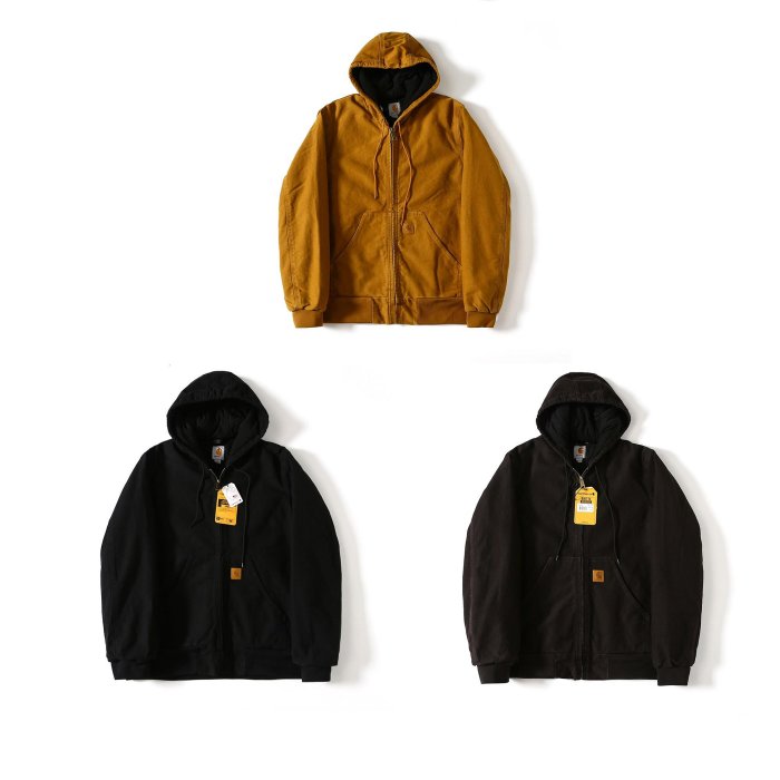 秋季男裝上新發【水洗棉服】 卡哈特Carhartt WiP重工水洗帆布連帽夾克J130工裝外套加絨加厚棉衣男女款 外層采用帆布萊卡棉耐磨耐造 NO1120358