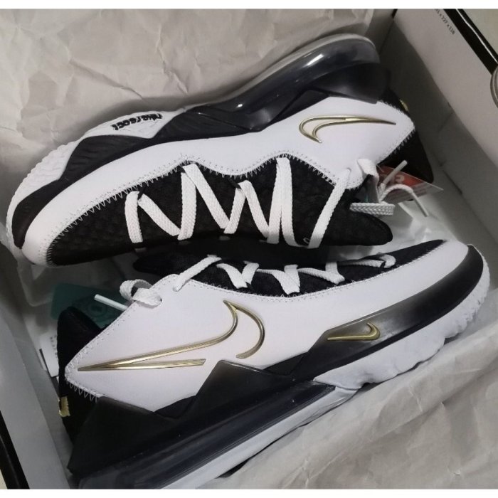 【正品】Nike Lebron 17 Low EP 黑白金 籃球 CD5006-101潮鞋