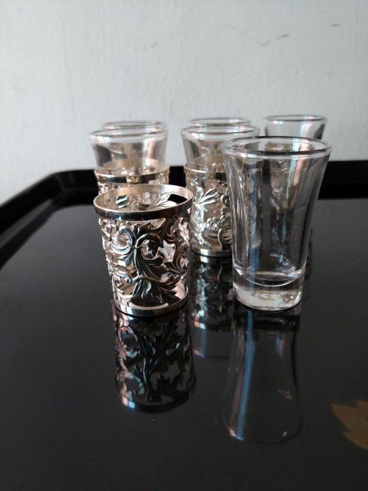 徳力造　銀製　鎚目銀杯　酒杯　一對　約92g　V　R7744 徳力造 銀製 鎚目銀杯 酒杯 一對 約92g V R7744 徳力造 銀製 鎚