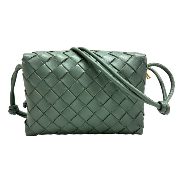 BOTTEGA VENETA BV 寶緹嘉 綠色 編織羊皮 Mini Loop 肩背包 680254 【二手名牌BRAND OFF】
