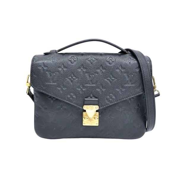 LOUIS VUITTON LV 路易威登 黑色 牛皮壓紋 Pochette Metis 肩背包 【二手名牌BRAND OFF】