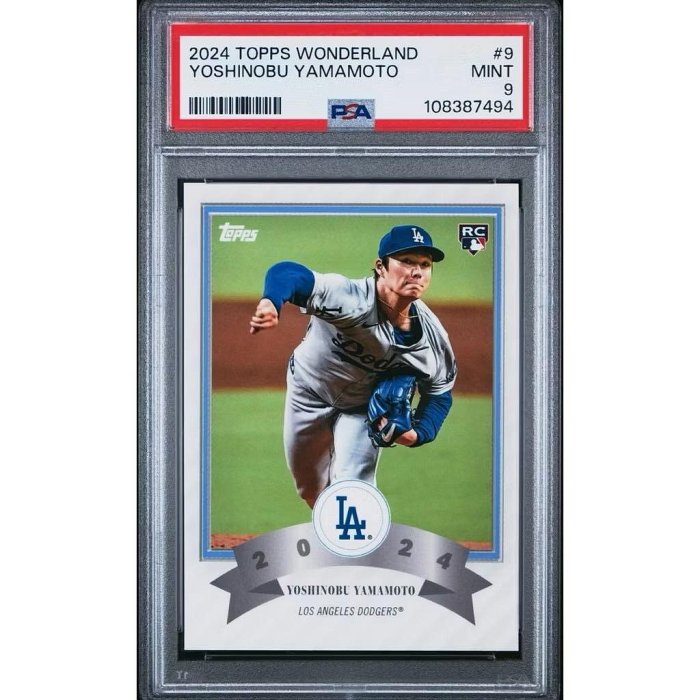 山本由伸PSA 9 RC鑑定卡2024 Topps Wonderland #9 Yoshinobu Yamamoto 