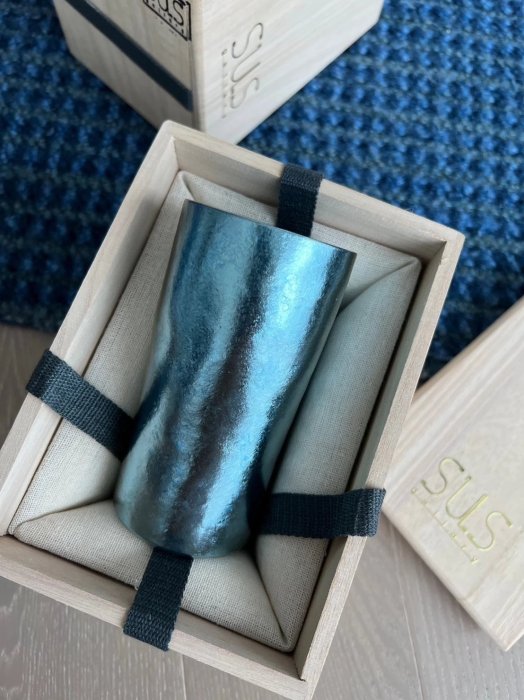 風口潮流】日本純手工SUS gallery 真空純鈦杯子水杯銀色藍色綠色＊3色