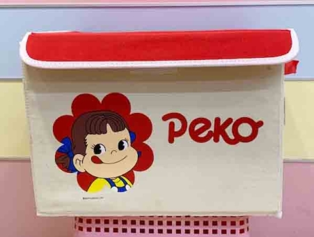 【震撼精品百貨】不二家牛奶妹 Peko~牛奶妹可摺疊式收納箱-米黃/花#15338