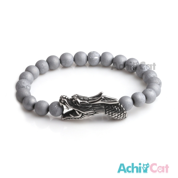 AchiCat 手鍊串珠手鍊 龍遊天下 藍沙石手鍊 龍手鍊 珠珠彈性手環 E款 H8073