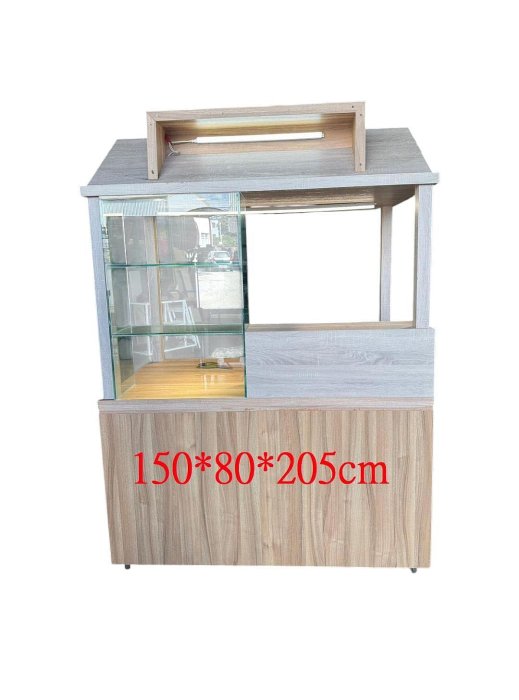 桃園國際二手貨中心---【值感超優~全新未使用~】 5尺造型餐車  木製餐車  平面攤車  餐車