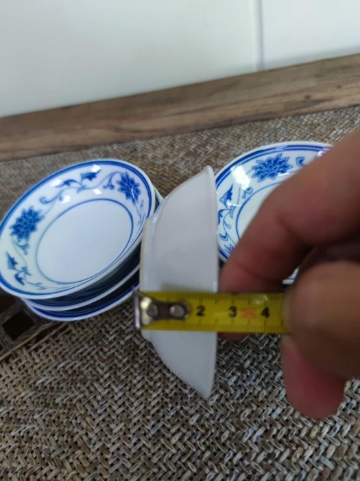 景德鎮七十年代青花纏枝蓮瓷碟六枚全品老瓷節日送禮青花瓷碟紅旗瓷廠