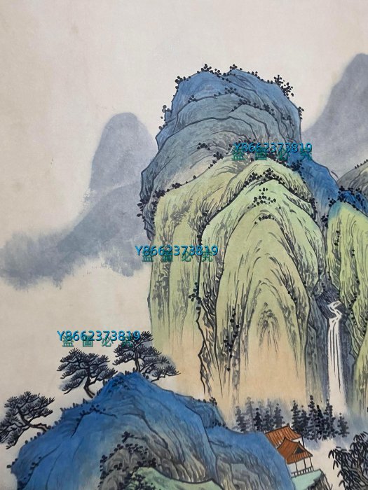編號KAT一169精品四尺中堂畫張大千山水畫手繪之作實物攝—圖—物【藝海拾