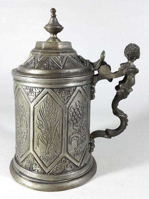 古錫の瓶子　2本セット 1644 純錫製 岡本謹製 古錫瓶子一対 酒器 32cm 時代物