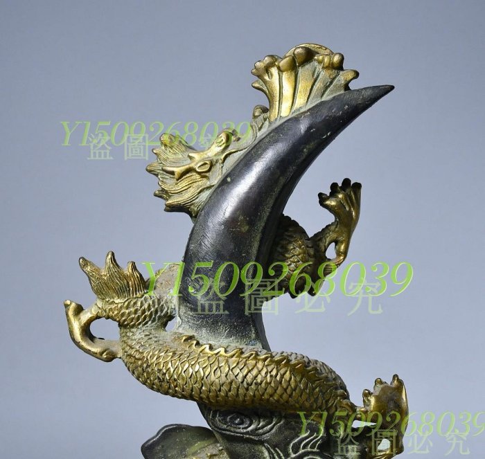 黃銅招財進寶盤龍柱·包漿醇厚細膩，自然古樸老氣，居家佛堂公司擺件用
