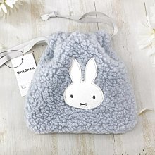 日本 miffy 米飛兔 毛茸茸 束口袋(藍色)✈日本直送｜小鶴日貨