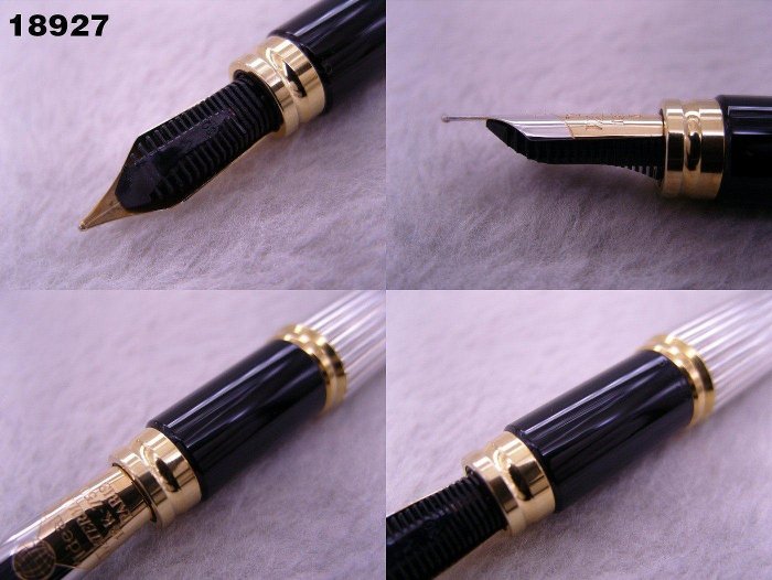 Waterman Man100純銀鋼筆，1892經典之作，18K金尖黑樹脂材質法國製造