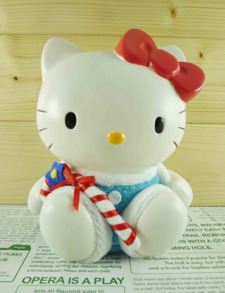 【震撼精品百貨】Hello Kitty 凱蒂貓~塑膠造型存錢筒~聖誕藍