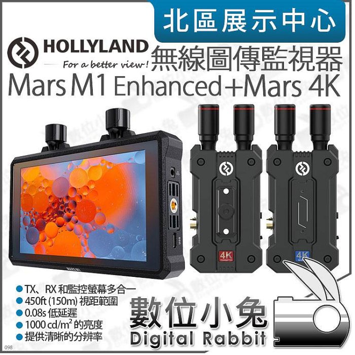 數位小兔【HOLLYLAND 5.5吋無線圖傳監視器Mars M1 Enhanced + Mars 4K