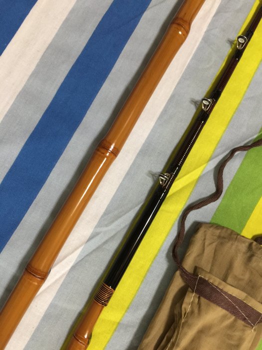 日本製頂級鯨穗調竹竿江戶和竿名師手作186公分長六尺多並繼船竿黑鯛竿