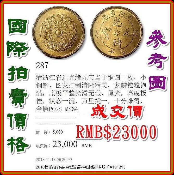 議價商品】【Draw】光緒元寶浙江省造當十黃銅銅圓| Yahoo拍賣