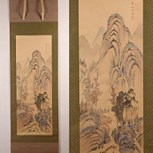 岡田半江掛軸南畫山村絹本合箱| Yahoo拍賣
