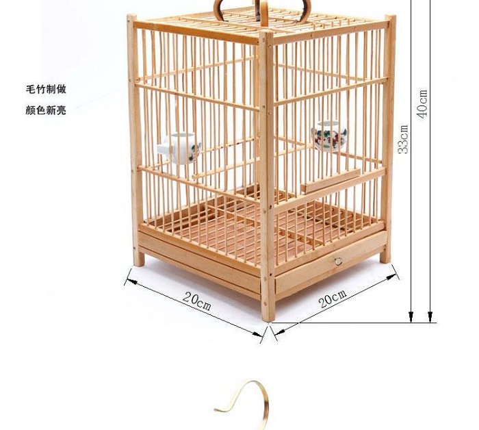 野比店長推薦~【木質鳥籠】四方繡眼小籠子手工竹籠上層清漆銹眼金絲雀