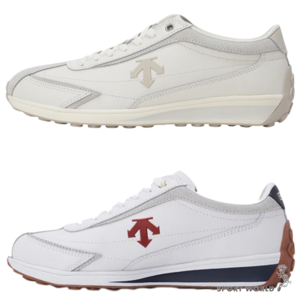 Descente 迪桑特 休閒鞋 男鞋 女鞋 皮革 米/白【運動世界】SR113LCR11-BEWH/SR113LCR11-RDNY