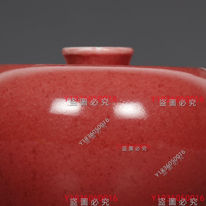 清時代 康熙年製 豆紅釉苹果尊・時代物・古陶磁・古賞物・旧家買出品 清康熙豇豆紅蘋果尊規格：高9公分口徑2.5公分肚徑11公分舊藏古玩收藏