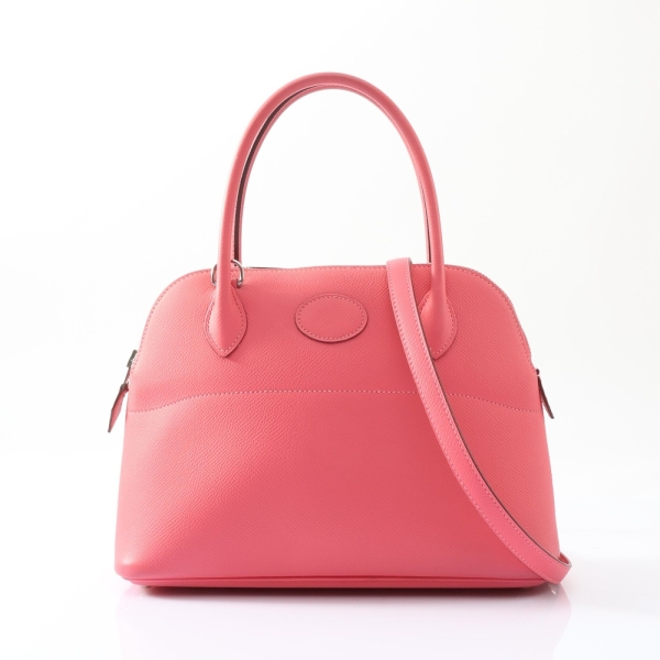 HERMES 愛馬仕 Bolide 27 Epsom牛皮 唇膏粉 柏莉包 銀釦 X刻 兩用包 H041693CK 【二手名牌BRAND OFF】