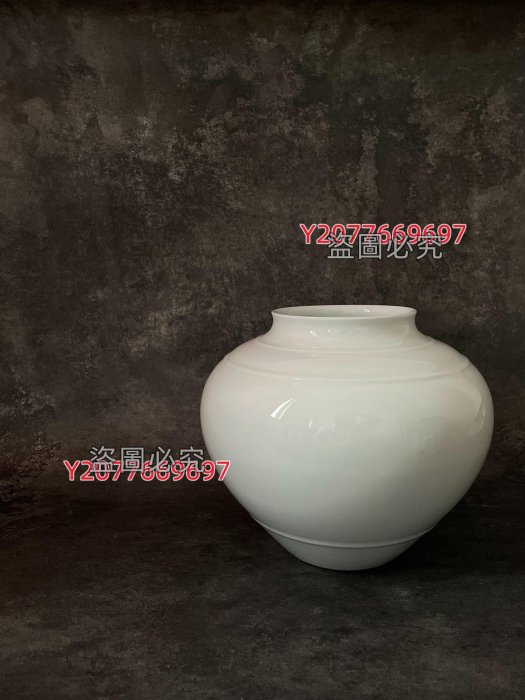 日本中村清六白瓷花瓶尺寸瓶口10/直徑20/高21厘米全品全新配件齊全藏品