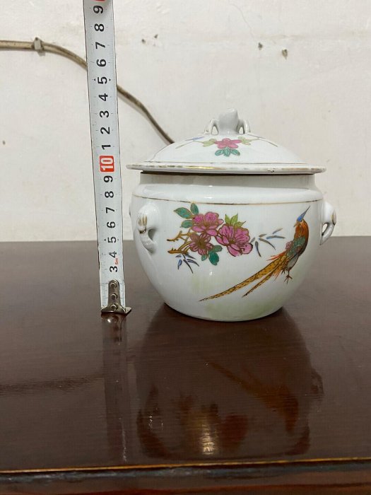 嚴選567瓷製花鳥描金舊粥罐，收藏家必備推薦瓷質精美、釉色自然、絵工