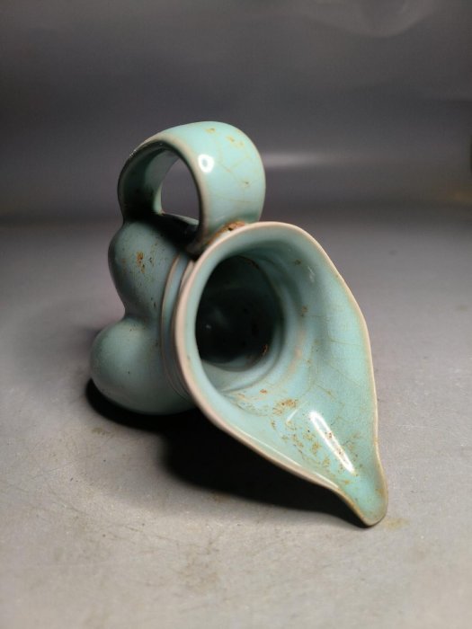 汝瓷绿釉高爵杯 酒器 爵杯 古玩 旧家収蔵 爵 陶芸 古美術品 【公式通販】