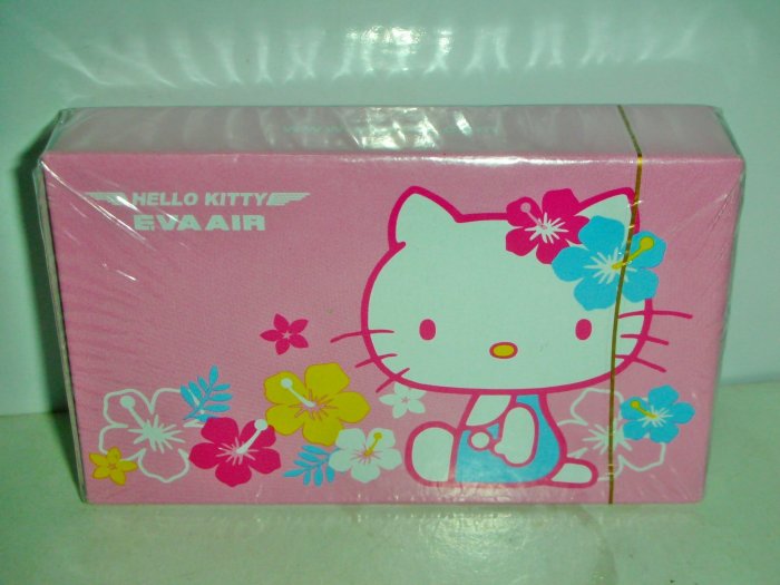 aaL皮商.(企業寶寶公仔娃娃)全新未拆封EVA AIR長榮航空Hello Kitty凱蒂貓粉紅色撲克牌!/黑箱9/-P