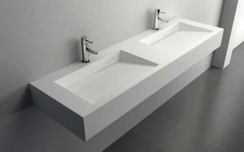 【麗室衛浴】精緻人造石一體成型檯面盆 檯上盆 雙盆 10158 尺寸1520x450x150mm product lightbox image 2