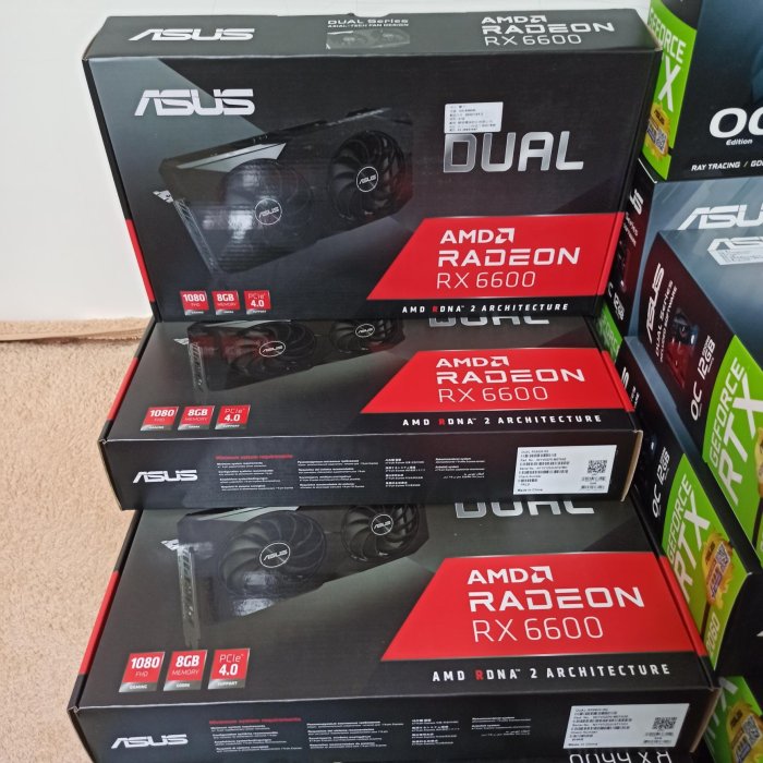 ASUS華碩AMD RX6600 8G顯示卡-2022年1月出廠