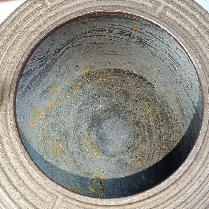橋本辰敏手工打造日本老壺，龜甲地紋鐵瓶，未使用附原箱高20.4cm 釜師