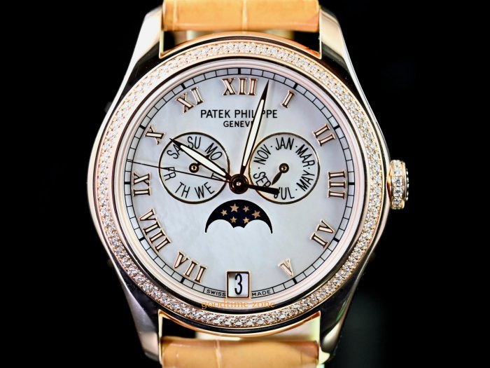 現貨]Patek Philippe 百達翡麗4936 R Calatrava 原鑲鑽貝殼面月相顯示