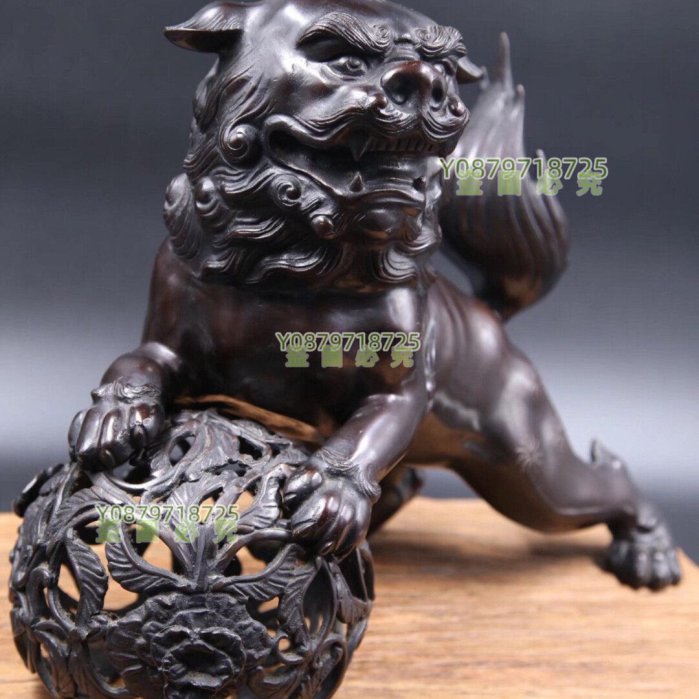 CH512 中国 銅繍球獅子・銅獅子滾繍球・銅玉獅子・銅 古銅宣徳銅 置物