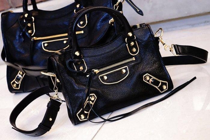 巴黎世家 Balenciaga 390160 Giant Mini City 迷你金扣 機車包 黑