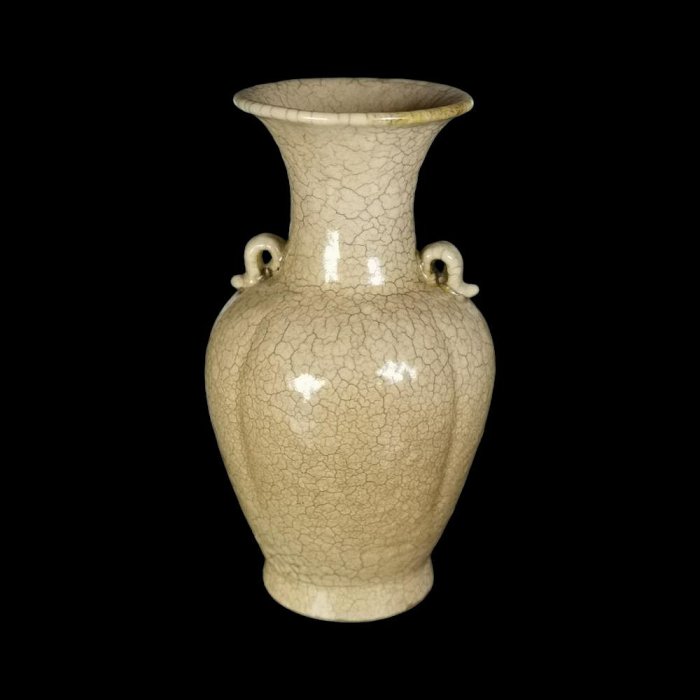 旧蔵　南宋哥窯　米黄釉　双耳香炉 唐物　時代物　アンティーク　美品 旧蔵 南宋哥窯 米黄釉 双耳香炉 唐物 時代物 アンティーク 美品