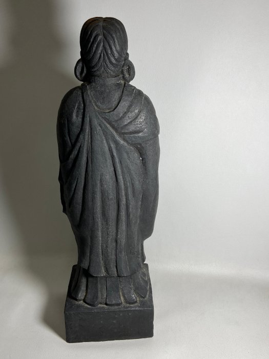 古玩輕鬆拍】老日本金工家板坂辰治作落款銅製(聖徳太子像)聖德太子像