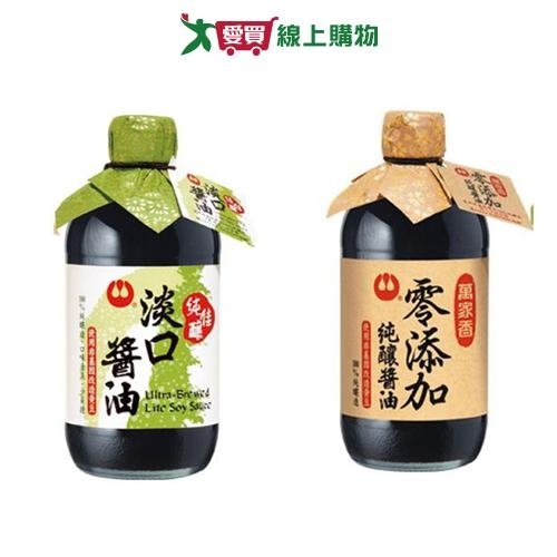 萬家香醬油系列(零新增純釀/純佳釀淡口)(450ML/瓶)【愛買】