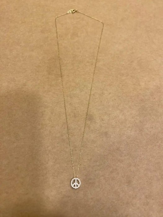 項鏈 黃金K金首飾 14K金項鏈 國外帶回，非常經典的一條頸鏈 小吊墜更是點睛之筆 14K金 585【二手】570