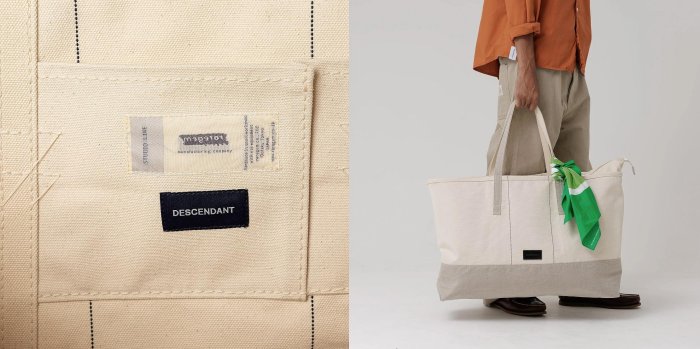 バッグ DESCENDANT/COAL BAG TOTE L raregem DESCENDANT/COAL BAG TOTE L raregem (WHITE)